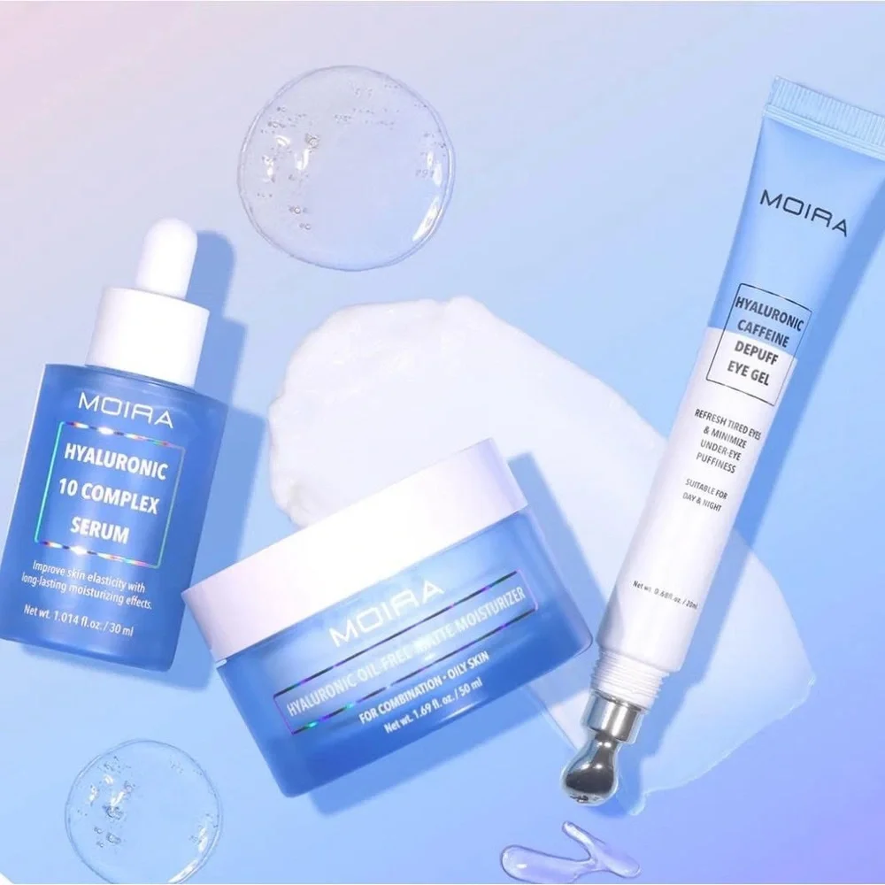 New Moira Set - Hyaluronic Skincare Trio Serum, Cream and Eyecream